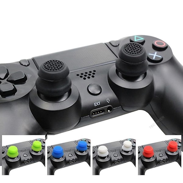 2 st silikon analog grepp tumspak extra skydd höga förbättringar tumspakar för PS4 Pro Slim-kontroller Green