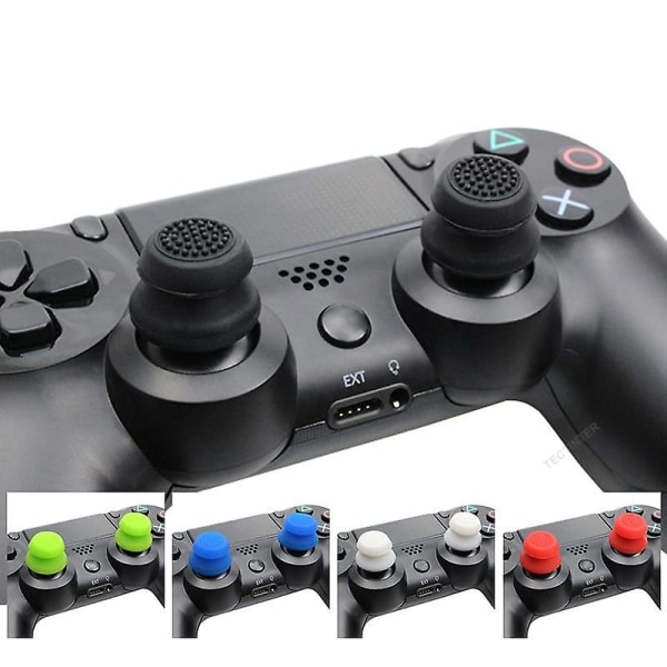 2 st silikon analog grepp tumspak extra skydd höga förbättringar tumspakar för PS4 Pro Slim-kontroller Red