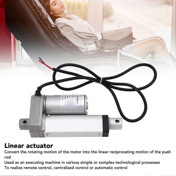 [LCS]12VDC 750N Lineær aktuator i aluminium 50 mm slaglengde Hvit