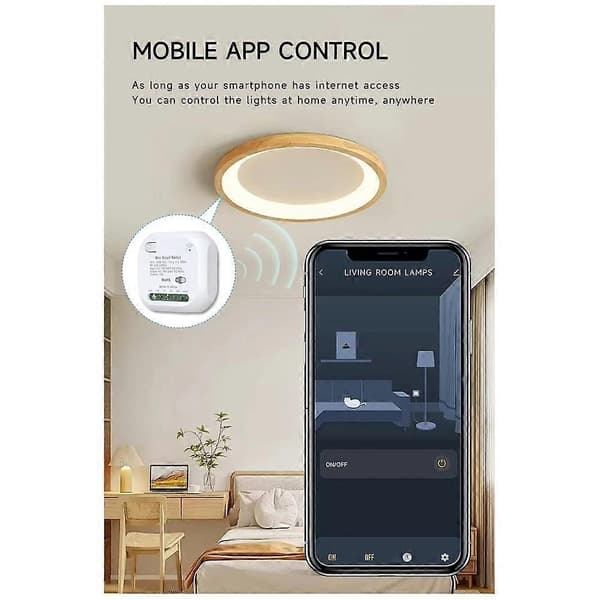 Wifi Tuya RF433 Smart Switch DIY Lys Mini Afbrydere Kontrol Trådløs Smart Relæ Hjem Afbryder med Alexa Google Home White