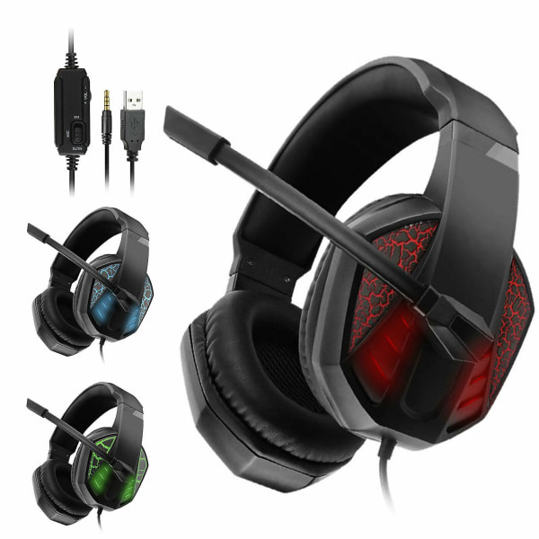 Pro Gamer Mic Gaming Headset Stereo Bass Surround hörlurar för Ps4/xbox One/pc Green