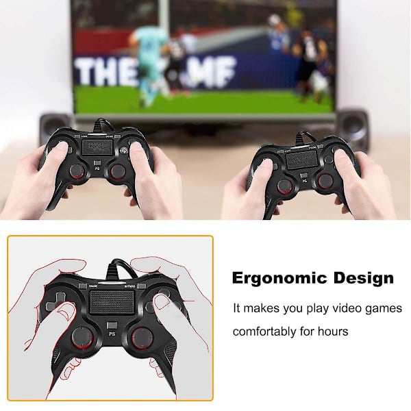 Kaksoisvärinä Turbo Trigger -painikeohjain, yhteensopiva Ps4:n kanssa kaapelilla