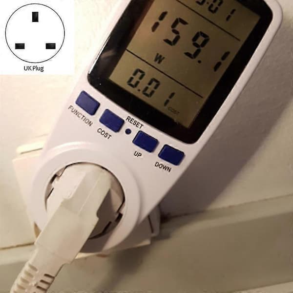 AC Digital LCD Strømmåler Strøm KWH Elektrisk Energimåler Målestik Strømanalysator