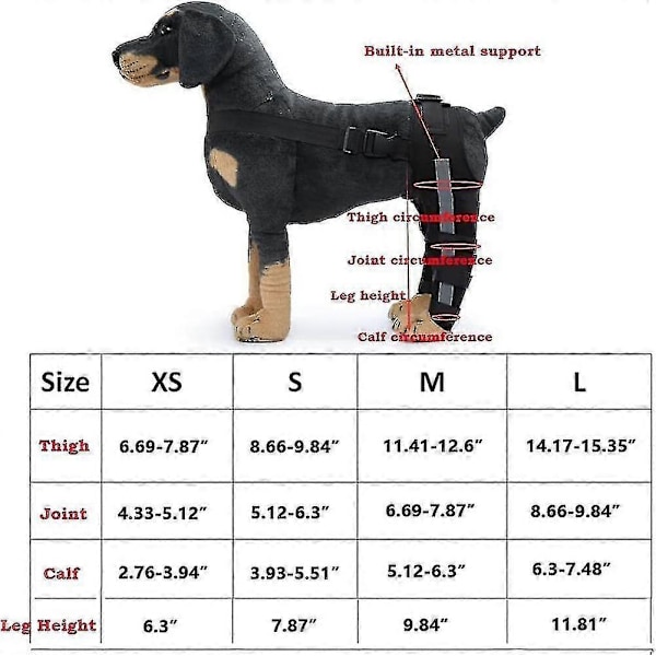 Par Hund Bakbenstøtte For Hundeben Sårheling, Forebygger Leddskader Og Forstuinger, Kjæledyr Hund Leddbandasje Reflekterende Rød L Reflective Red
