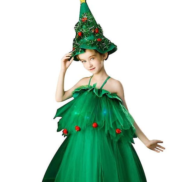 [LCS] Piger Glitter Juletræ Kostume 150cm