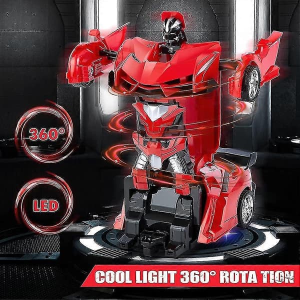 [LCS]Rc Transformerende Leker 2 I 1 Fjernkontroll Transformerende Bil Rc Bil For Barn Deformasjon Robot red