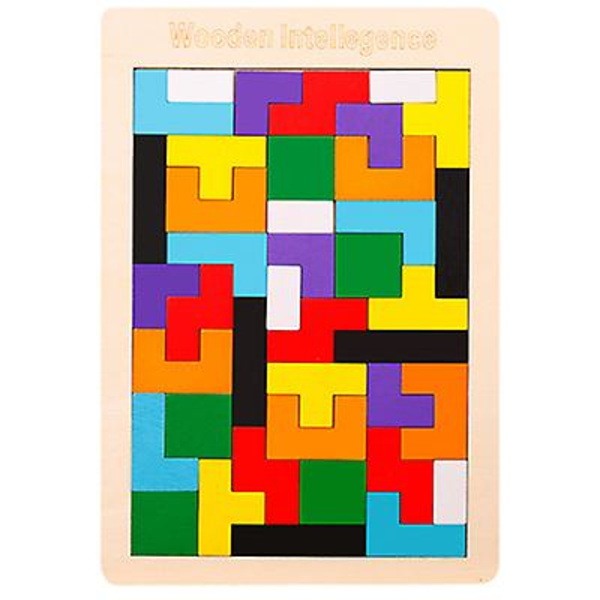 Tetris byggklossar i trä, pedagogiska leksaker för barn