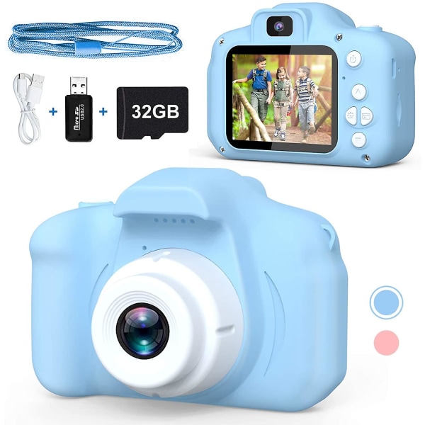 Barnkamera Digitalkamera 1080p Hd 32gb SD-kort Selfiekamera