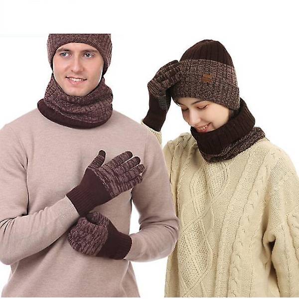 [LCS] Vintermössa Halsduk Handskar Set brown