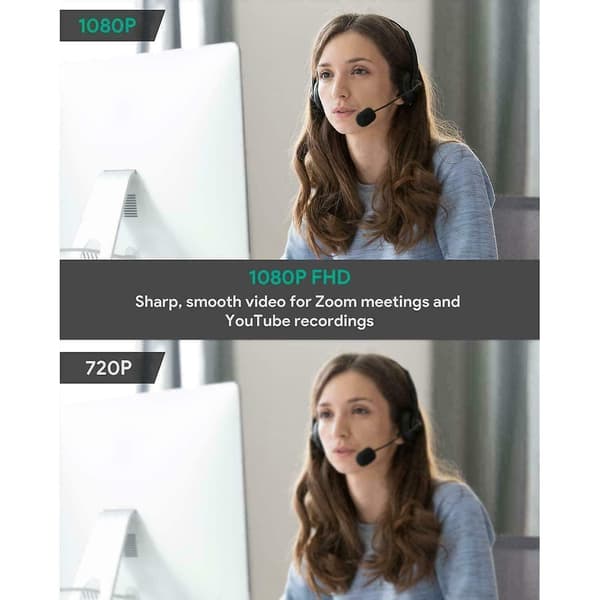 [LCS]Aukey Full HD (1080p) Webcam for Video Chat with Stereo Microphone - Black - USB