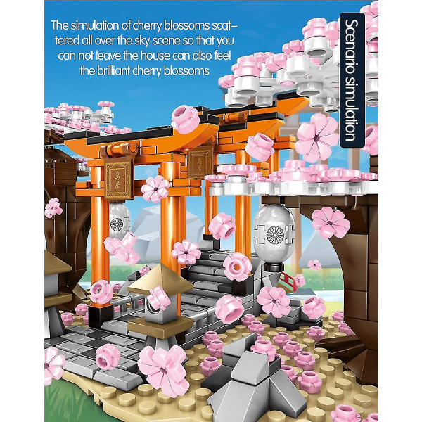 City Street View-idé Sakura Bricks Friends Cherry Blossom Diy C
