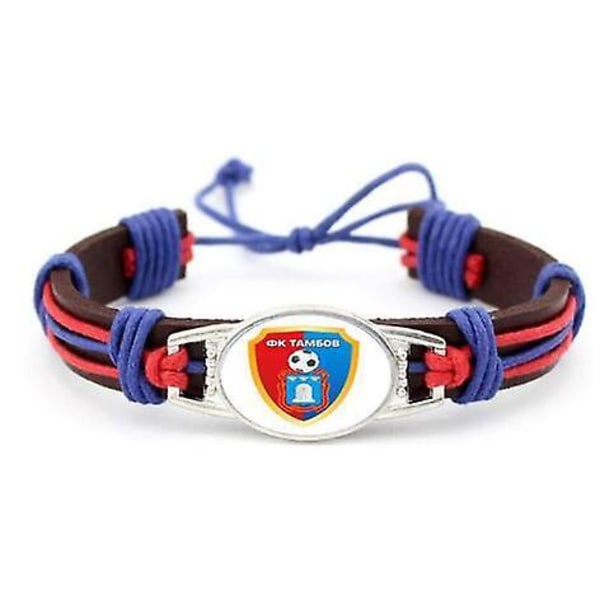 Moscow Fotball Russisk Premier League Charms Ekte Skinn Armbånd & Armringer Fans Håndflettet Smykker