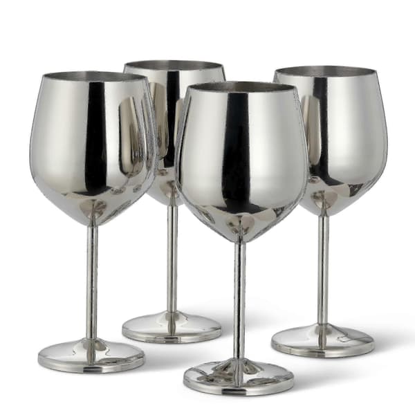 Eleganta vinglas i rostfritt stål silver - robusta & okrossbara - 1 st [MI]