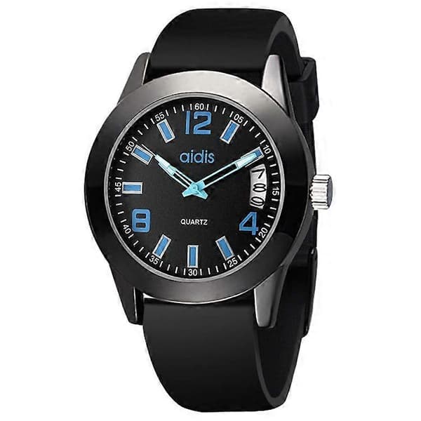 addies MY-1601 Lysende Version Silikone Urrem Kvarts Ur, Understøtter Kalender Blue S