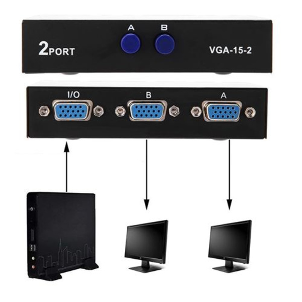 2 in 1 OUT Kytkinvalitsin, VGA-kytkinjakaja datan synkronointi