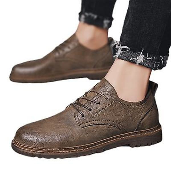 Små Lædersko Casual Trendy Herresko Brown 44