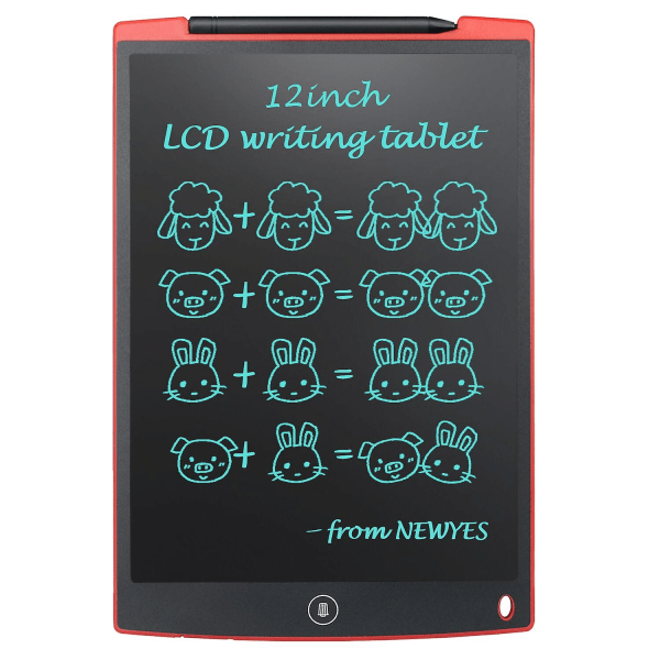 12-tommers LCD Skrivebrett Elektronisk Tegnebrett Digital Grafisk Håndskriftplate Red