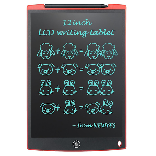 12 tums LCD skrivplatta elektronisk ritplatta klotterbräda digital grafisk skrivplatta Red