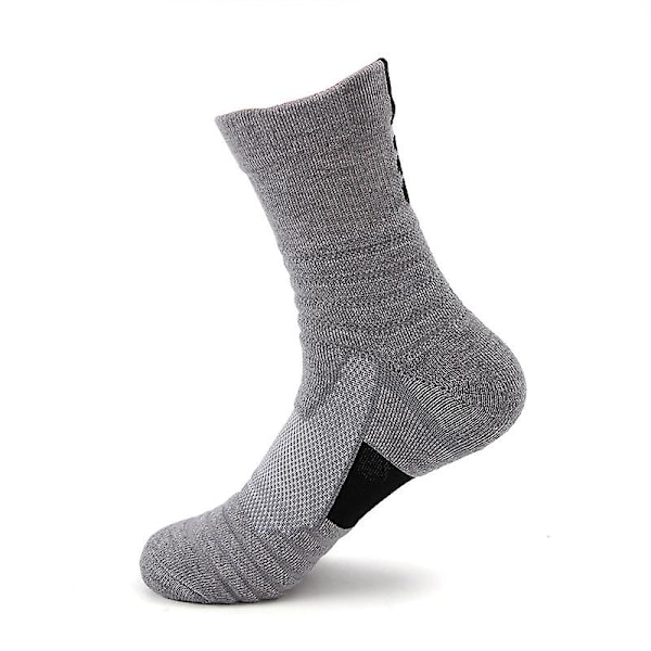 Herr Mid-tube Sport Löparstrumpa Svettabsorberande Halkfri Basketstrumpa Grey