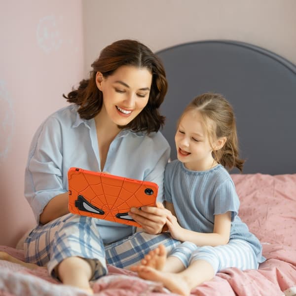 [LCS]Samsung Galaxy Tab A9+ / A11+ Spider Silicone Hybrid PC Shockproof Case Orange Svart