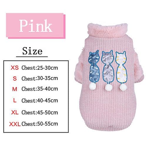 Katt Hund Kläder Tjockare Varma Julkläder Pink 2XL