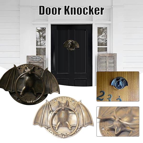 Dörrknackare i solid mässing, retro fladdermöss, kraftig dörrknackare, dekoration för ytterdörr Coppery