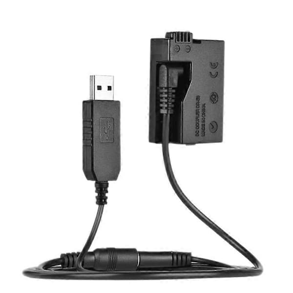 DR-E8 Dummybatteri med DC Power Bank USB-adapterkabel erstatning for LP-E8 for Canon EOS 550D 6 black