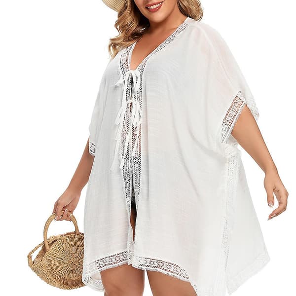 [LCS] Oversized Kaftan för kvinnor, strandkläder, halvärmad bikiniöverdrag