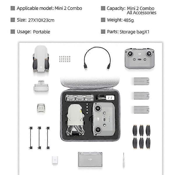 [LCS] For DJI Mini 2/Mini 2 SE Combo Drone og tilbehør Oppbevaringsveske Bærbar Bæreveske Håndveske