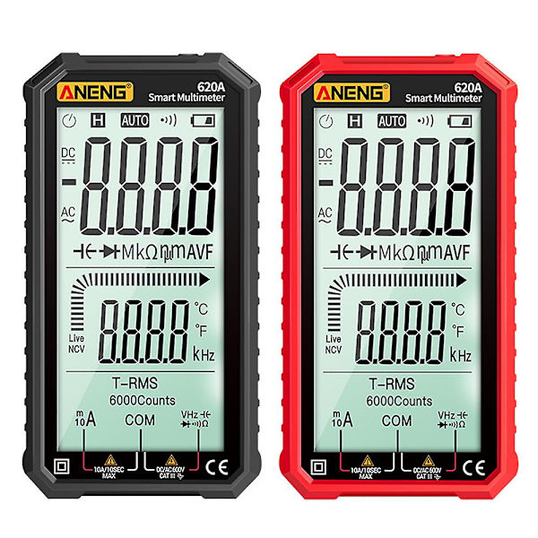 Digital Smart Multimeter Transistortestare Auto Elektrisk Kapacitansmätare Temperaturresistans Red