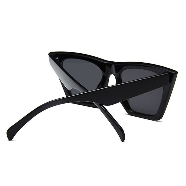 Mode fyrkantiga solglasögon damdesigner lyxiga cat eye solglasögon Black gray