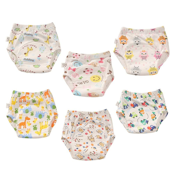 6-pakning Unisex Bomull Gjenbrukbare Potte Trenings Vanntette Treningsbukser Stil 5 100 style 5