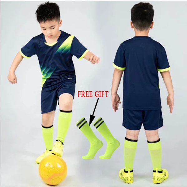 Fodboldtrøje træningsdragt til børn Fodbold Sportstøj Piger Drenge Spillebold Sportstøj Sæt Vest Fodbolddragt til børn Grøn A Ikke Brugerdefineret XS Height 140-150CM Green A Not Custom