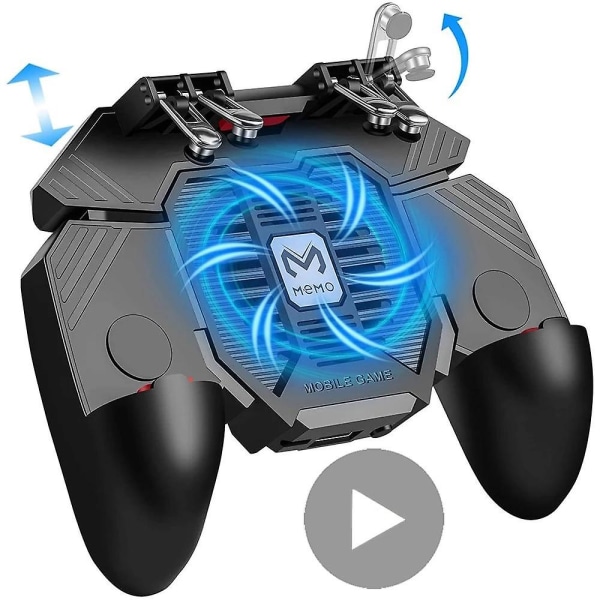 6 Fingrar trigger pubg mobiltelefon kylande fläkt spelkontroll gamepad för android iphone tillbehör joystick gaming No battery
