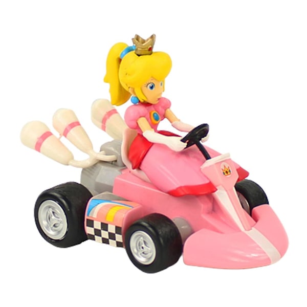 Super Mario Bros Kart Træk Tilbage Biler Kagepynt Figurer Legetøj Racing Racer Legetøjsbil Børn Drenge Gave Princess Peach