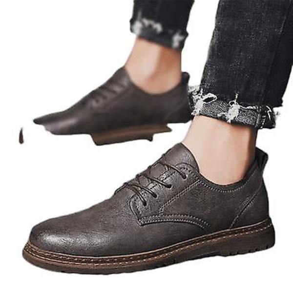 Små Lædersko Casual Trendy Herresko Khaki 41