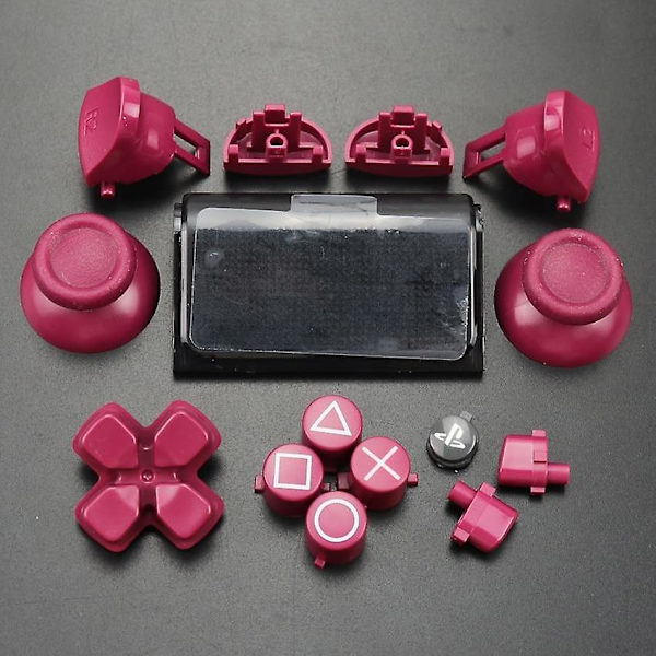 Yuxi komplett set joysticks dpad r1 l1 r2 l2 riktningsknapp abxy knappar jds 040 jds-040 Kompatibel med Sony PS4 Pro Slim-handkontroll New red