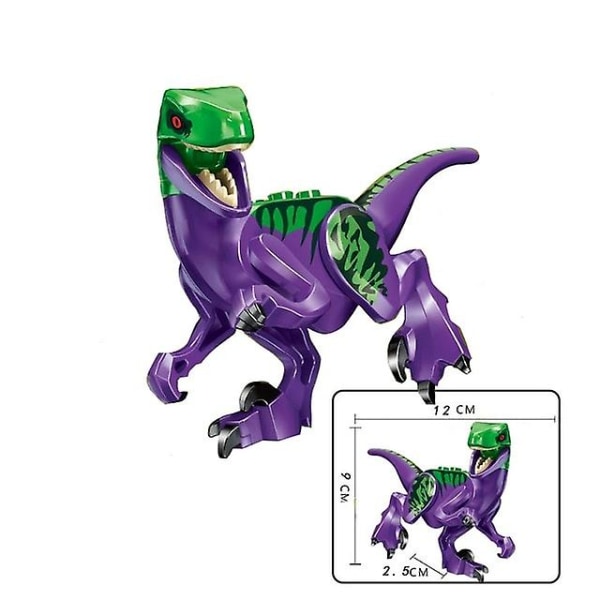 Låsblock Jurassic Dinosaurier Byggklossar Leksaker för barn 1 Pcs-D