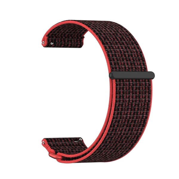 [LCS] Todelt metallring nylon borrelås klokkereim for Garmin Venu X1 Red Black
