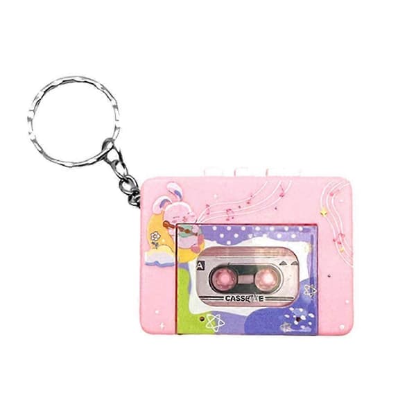 [LCS] Mini retro kassettspelare Cartoon pink