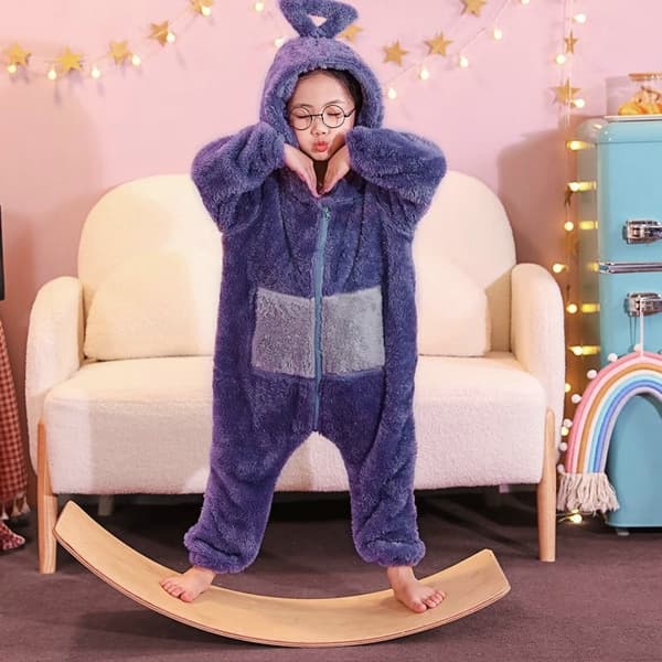 [LCS]Teletubbies heldrag pyjamas til børn, fortykket koralfleece, gul 140cm Yellow