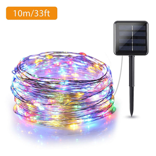 [LCS] Solcellelys Julelys Solcellelyslenker Multicolor 10M-100LED