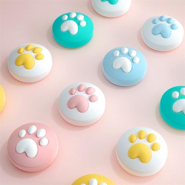 Katt labbe pute analog tommelgrep hetter for Nintendo Switch Lite NS Joycon kontroller spak skin for Switch Joy Con joystick deksel Black