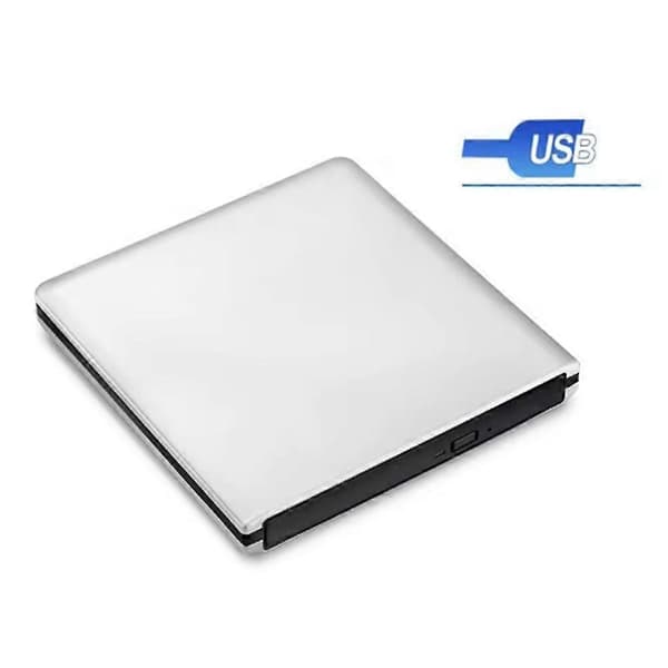 Ekstern USB3.0 Blu-Ray-brenner BD-ROM optisk DVD-stasjon BD-RE-skriver 3D Blu-Ray-leser for bærbar/stasjonær PC Silver