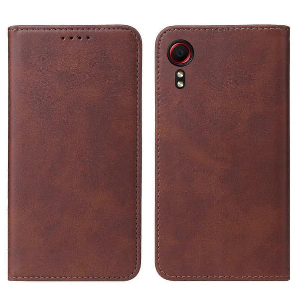[LCS]För Samsung Galaxy Xcover 5 Magnetisk Stängning Läder Telefonfodral Brown