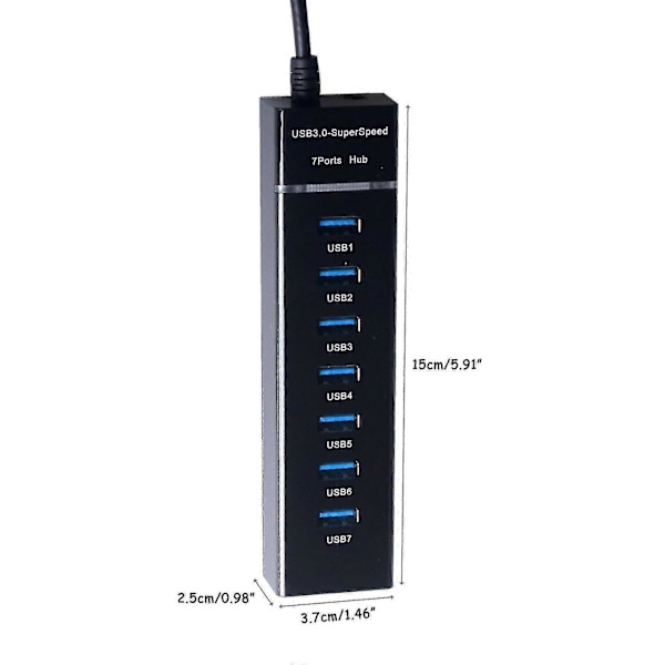 [LCS] USB 3.0 Hub USB Hub 3.0 Multi USB Splitter Hub 7 Port Multiple Expander USB Hub