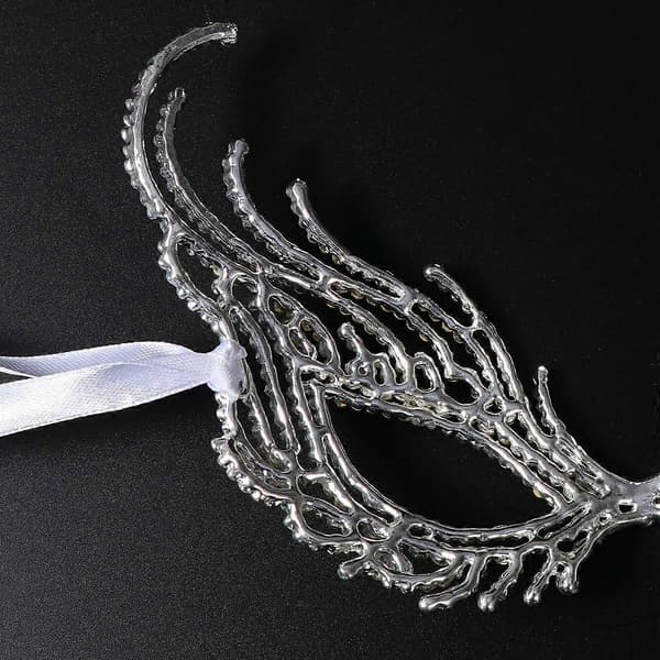 Brudemaske med katteansikt til bryllup med krystallrhinestones