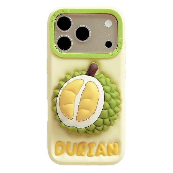 Sød Durian Holder Silikone Telefoncover Yellow For iPhone 17