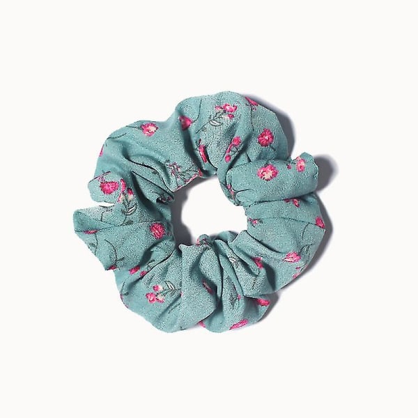 Lecool Printed Flower Scrunchies Hårresår Slips för kvinnor hårband