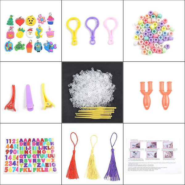 Gummiband Refill Loom Kits 18 färger Loom Bands Set för armbandstillverkning Diy